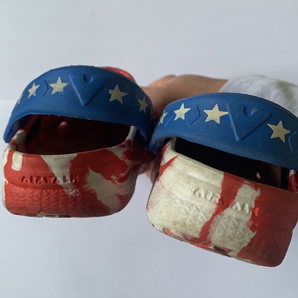 Air Walk Rubber Clogs Toddler Sz 6 1/2–7 Red White & Blue 4th of July Patriotic - Picture 5 of 9